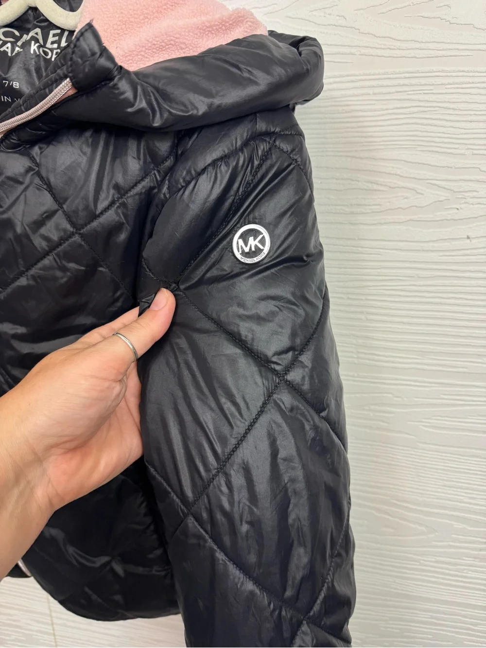 Girls Michael Kors Black Quilted Hooded Puffer Jacket‎ 7/8